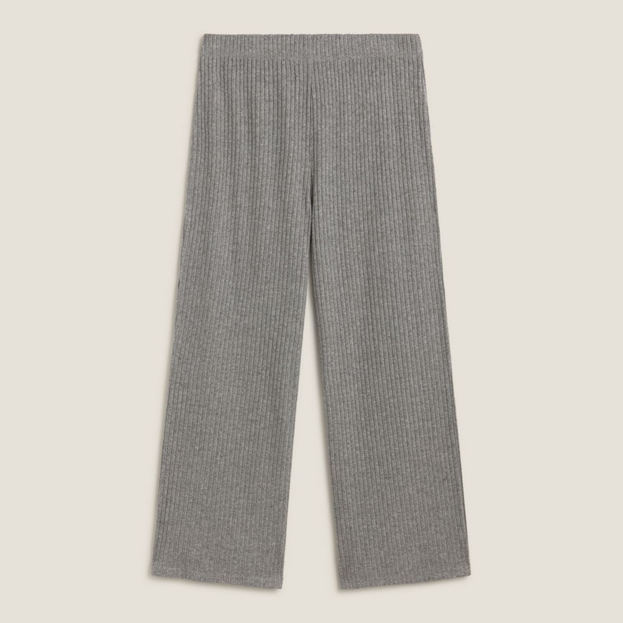 Pantalón punto canalé Sisa color gris Poliéster