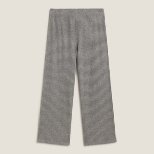 Pantalón punto canalé Sisa color gris Poliéster