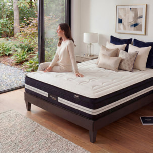 Ensemble Matelas Hybride Chambord & Sommier KIT15, 32 cm, Micro-Ressorts et Mémoire de Forme, Technologie Tri-Lattes, Soutien Ferme