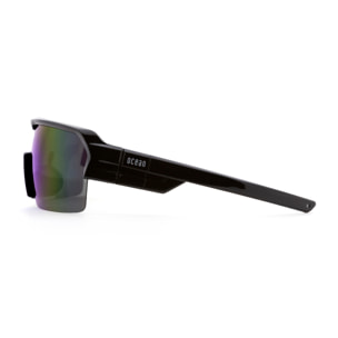 Gafas de deportes acuáticos OCEAN RACE - Negro brillante / Revo azul con almohadillas con lente puntas azules