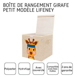 Boîte de rangement en tissu pour enfant "girafe" avec couvercle, compatible Ikea Kallax Lifeney