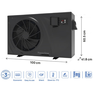 Pompe à chaleur pour piscine 6 kw/h inverter "PowerLine by Hayward" - Noir