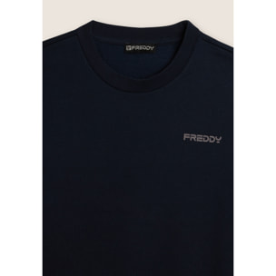 Tuta uomo felpa garzata con girocollo e fondo a costine