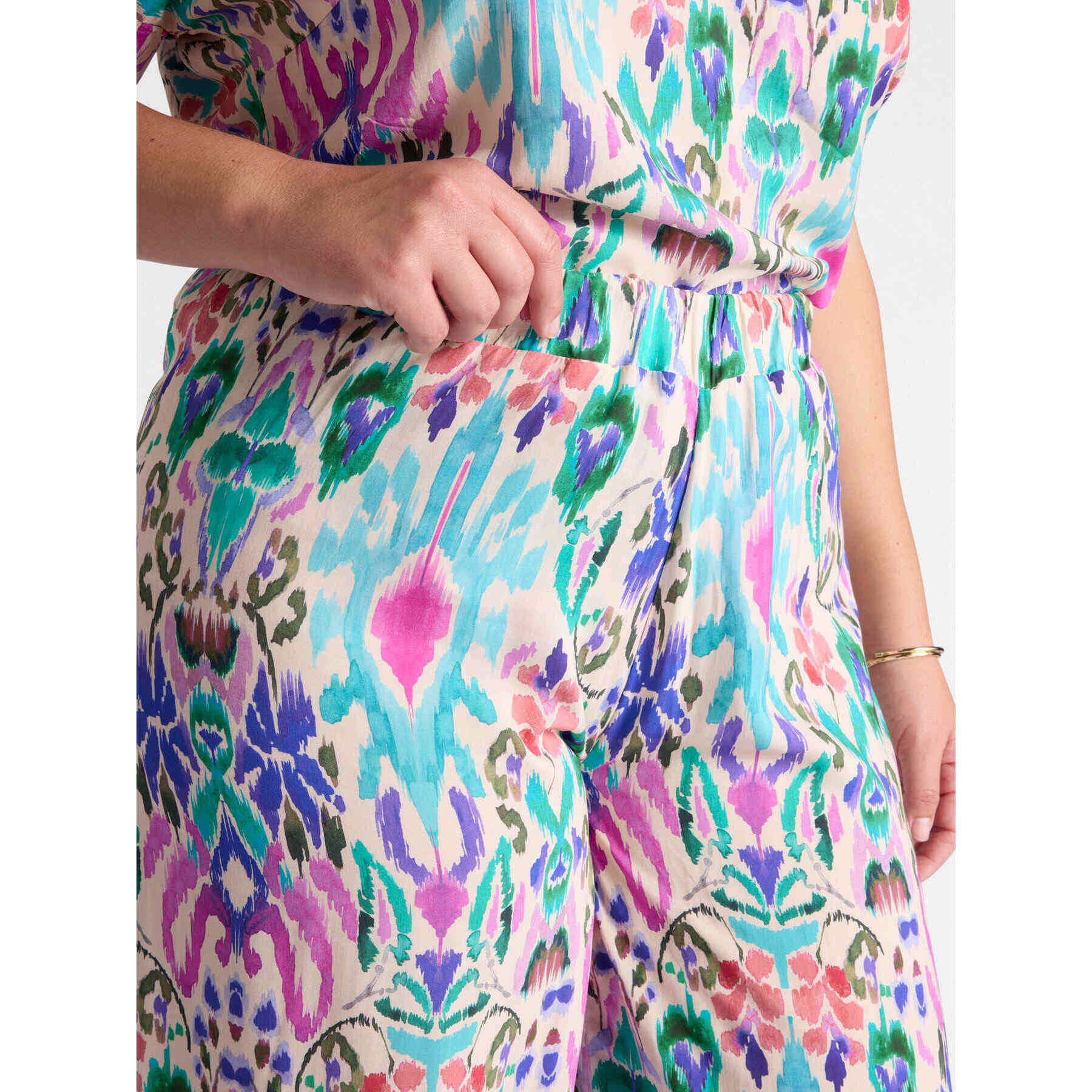 Fiorella Rubino - Pantaloni palazzo stampati - Azzurro