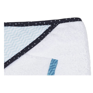 Cape de Bain et Gant 75x75cm en coton blanc