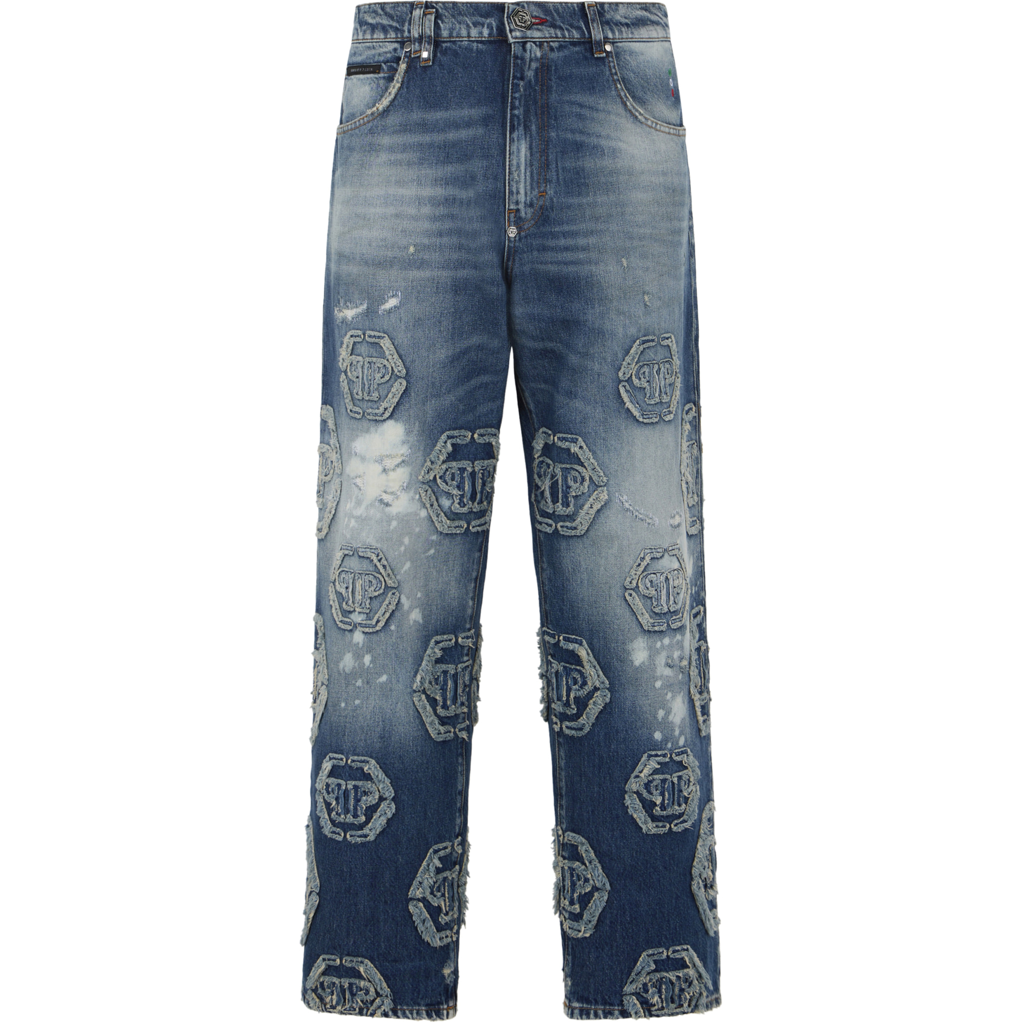 PHILIPP PLEIN Beach Boy Jeans Raw Edge Monogram