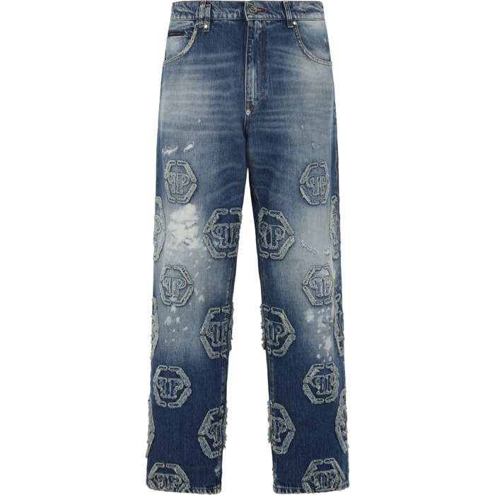 PHILIPP PLEIN Beach Boy Jeans Raw Edge Monogram