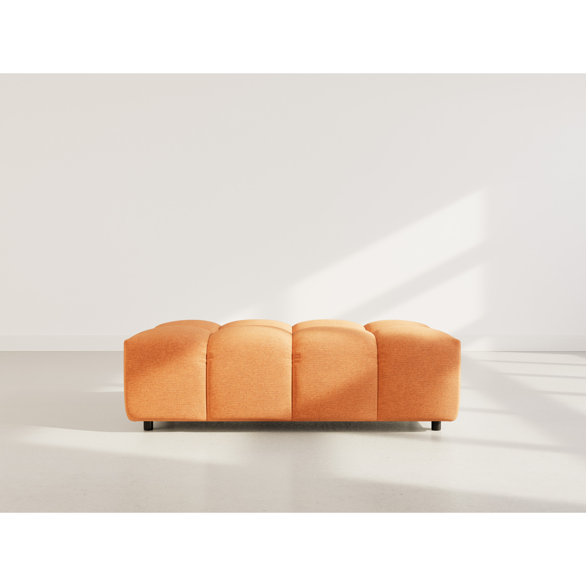 Adelaide - pouf en tissu texturé - Terracotta