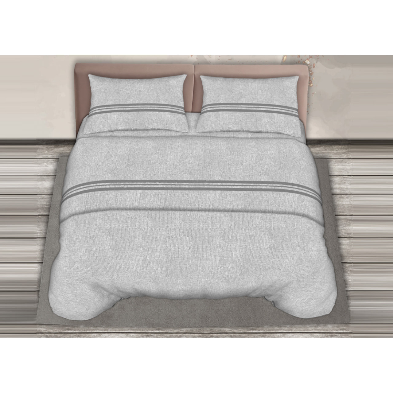 Completo Lenzuola 100% Cotone Effetto Seta Easy Grigio CN