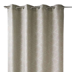 Rideau en Jacquard à Imprimés Design - Beige