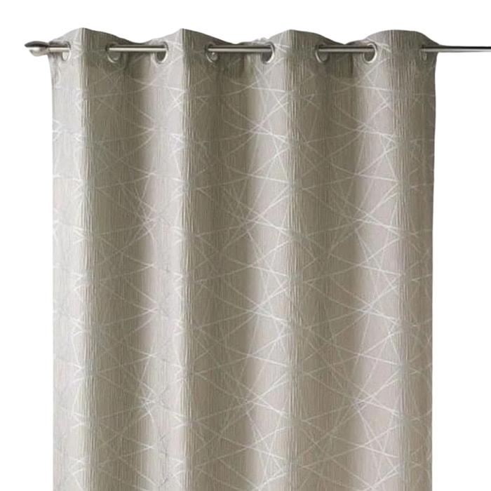 Rideau en Jacquard à Imprimés Design - Beige