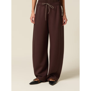 Oltre - Joggers soft touch con patch in pizzo - Marrone