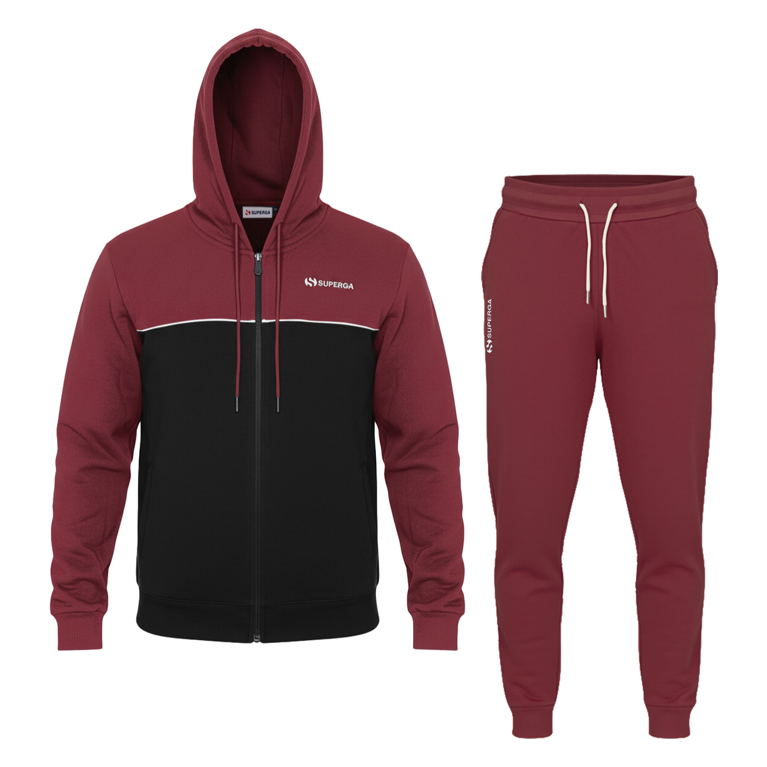 Tuta Uomo SUPERGA Cotone Felpato Full Zip Cappuccio