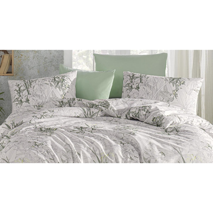 Parure housse de couette et taie(s) d'oreiller coton imprimé
