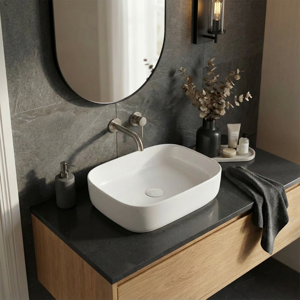 Vasque à poser rectangulaire 50 x 37,5 x 13,5 cm sans trop-plein blanc brillant PixL (CEPX4937)