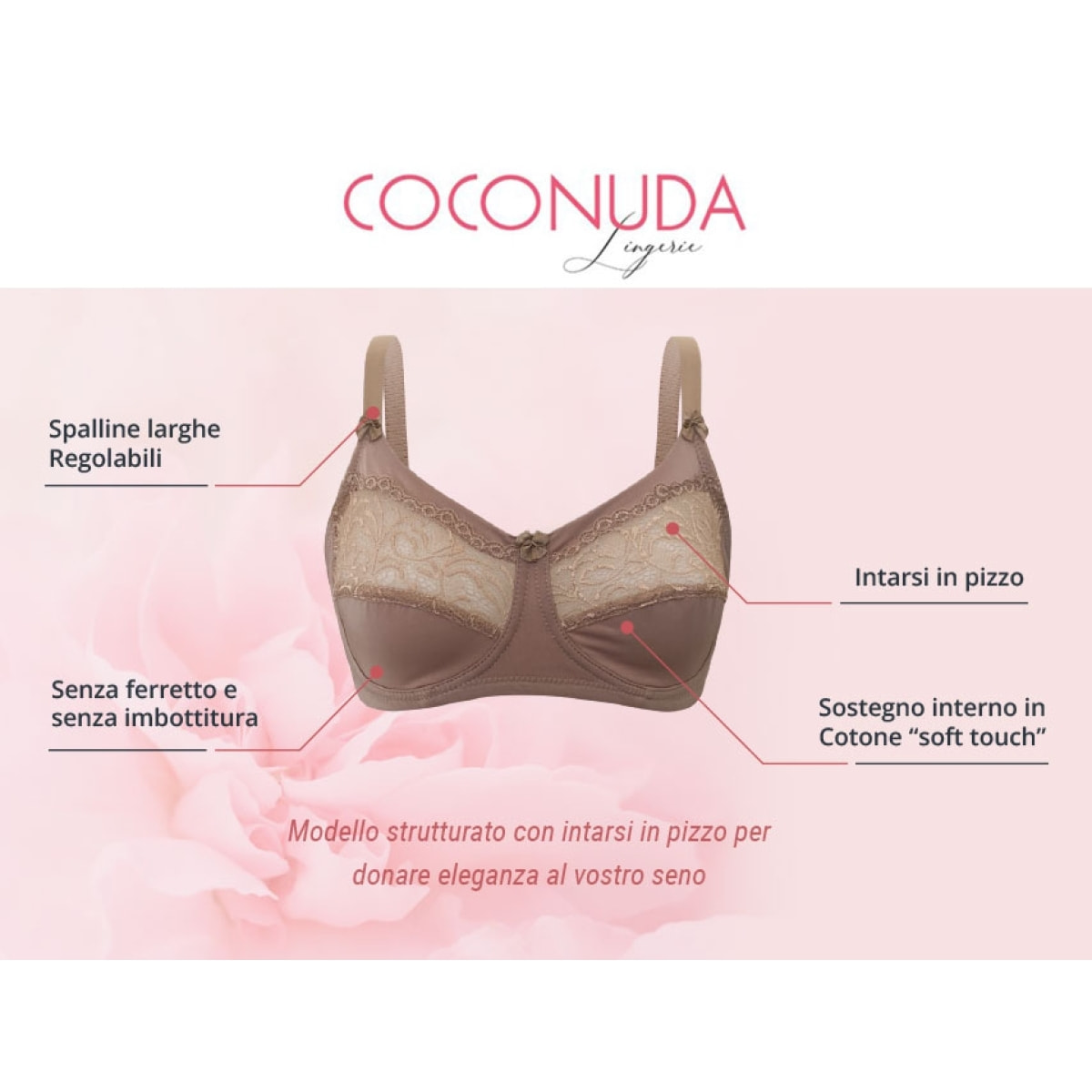 3 Reggiseni Donna Coconuda Art. Camelia Coppa C