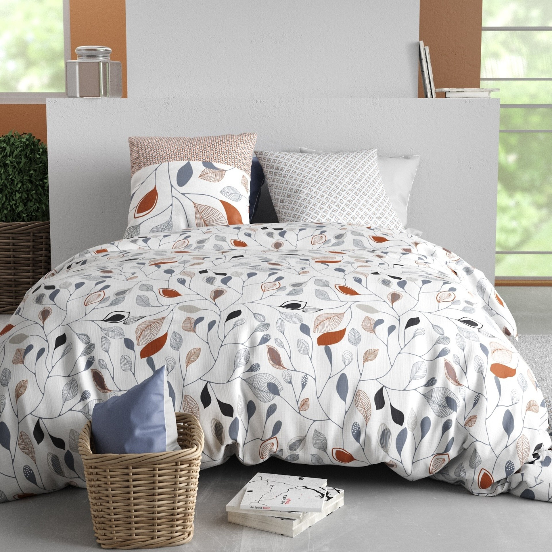 Parure housse de couette imprimée + 2 taies Folia