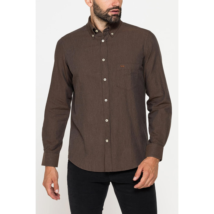 CAMICIA DI FLANELLA IN COLORI TINTA UNITA CON TASCHINO