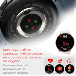 Smartwatch R6 Pro Max, pantalla AMOLED, +100 modos deportivos. Llamadas BT, notificaciones push. Monitor glucosa en sangre.