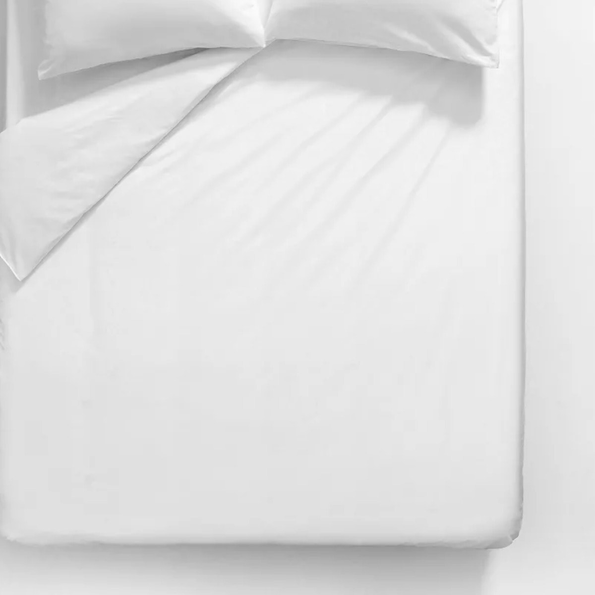 Housse de couette satin de coton uni blanc Ava uni blanc