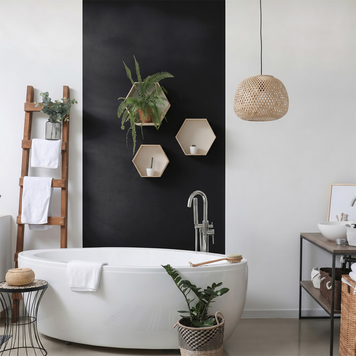 Rouleau adhésif décoratif Vinyle au Mètre - Noir - Sticker Lavable Imperméable Mur Cuisine Meubles
