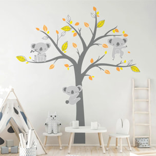 Sticker mural - Ambiance Sticker - KOALAS SUR L'ARBRE DU BONHEUR - 80x60cm