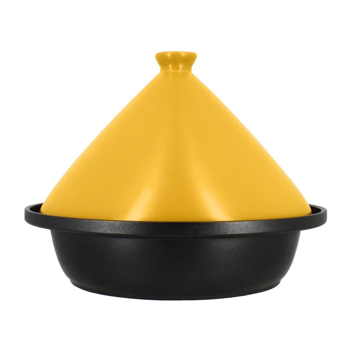 Tajine d24cm fond alu induction couvercle en céramique safran
