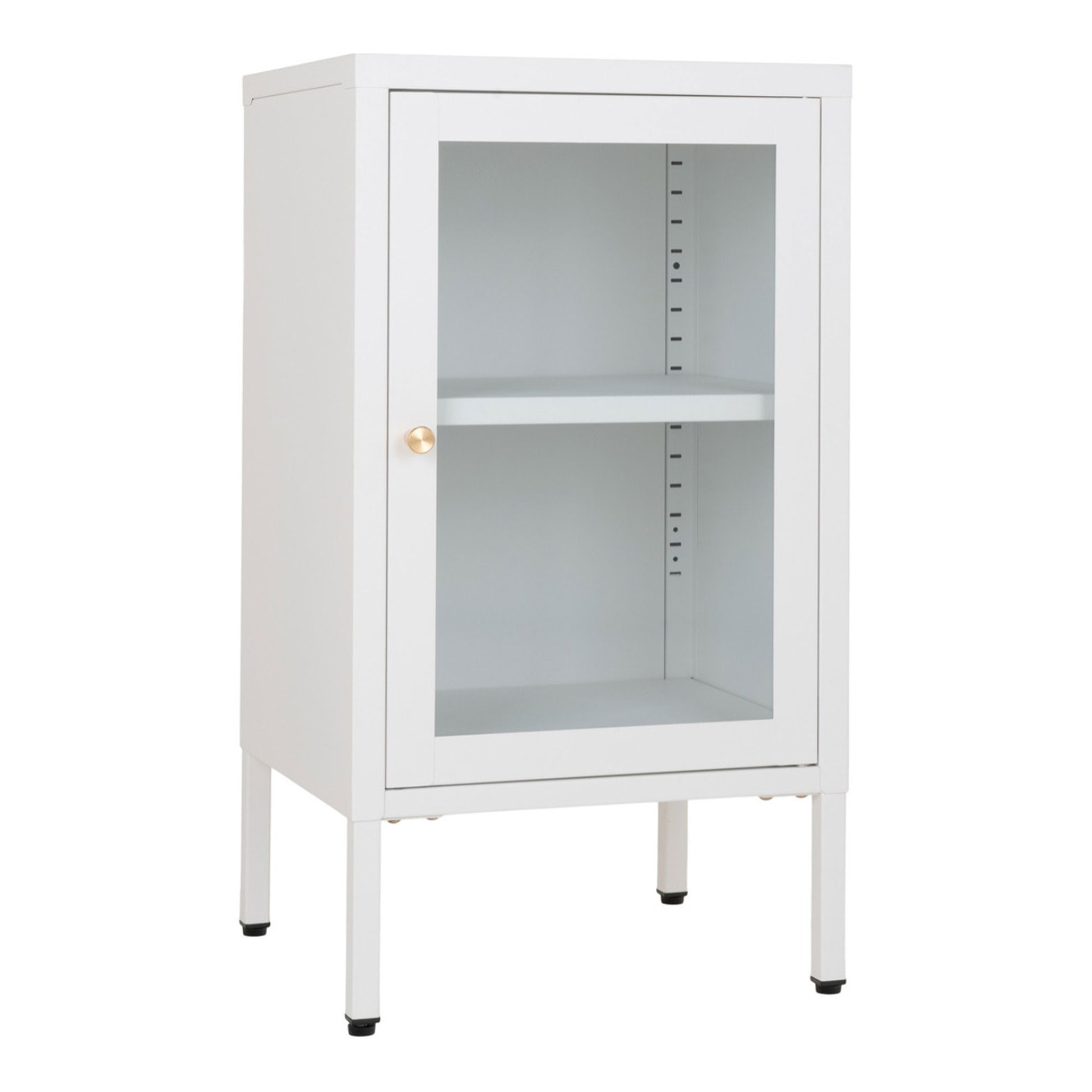Armadietto Dalby in acciaio e vetro bianco 38x35x70 cm