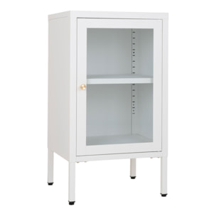 Armadietto Dalby in acciaio e vetro bianco 38x35x70 cm