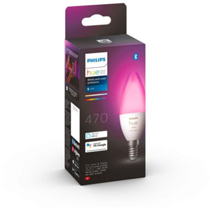 Ampoule LED connectée PHILIPS HUE E14 White&Color Ambiance Flamme
