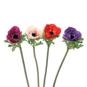 Fiore Di Anemone. Altezza 37 Cm - Pezzi 12 - 8X38X8cm - Colore: Altro - Bianchi Dino - Fiori Artificiali