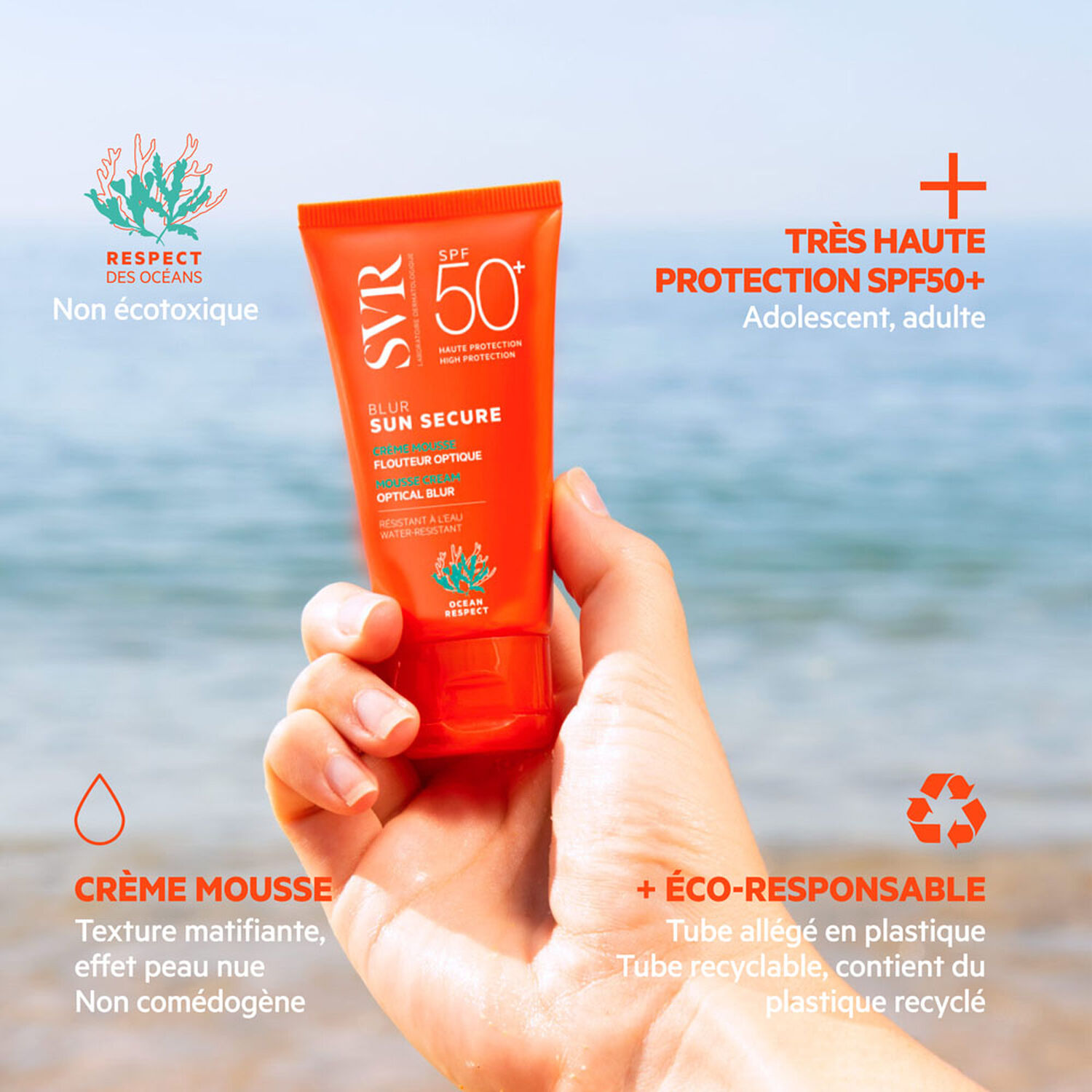 Sun Secure Blur - Crème Mousse Flouteur Optique SPF50+ 50 ml