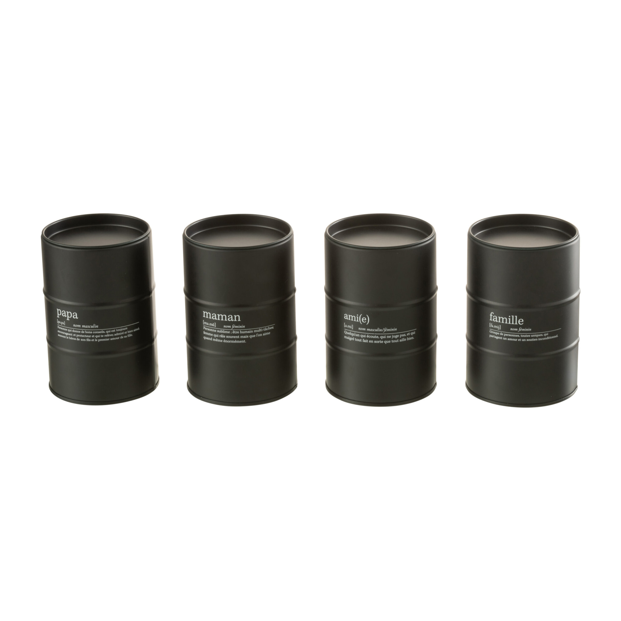 J-Line bougie parfumée Famille EN-FR - Rainbow Reef - noir - 55H - 4 pcs