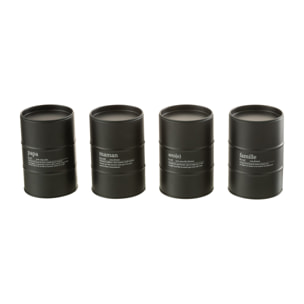J-Line bougie parfumée Famille EN-FR - Rainbow Reef - noir - 55H - 4 pcs