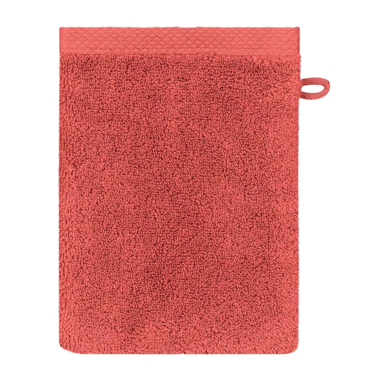 Gant de toilette pur coton 550 g/m² uni rose Elea corail