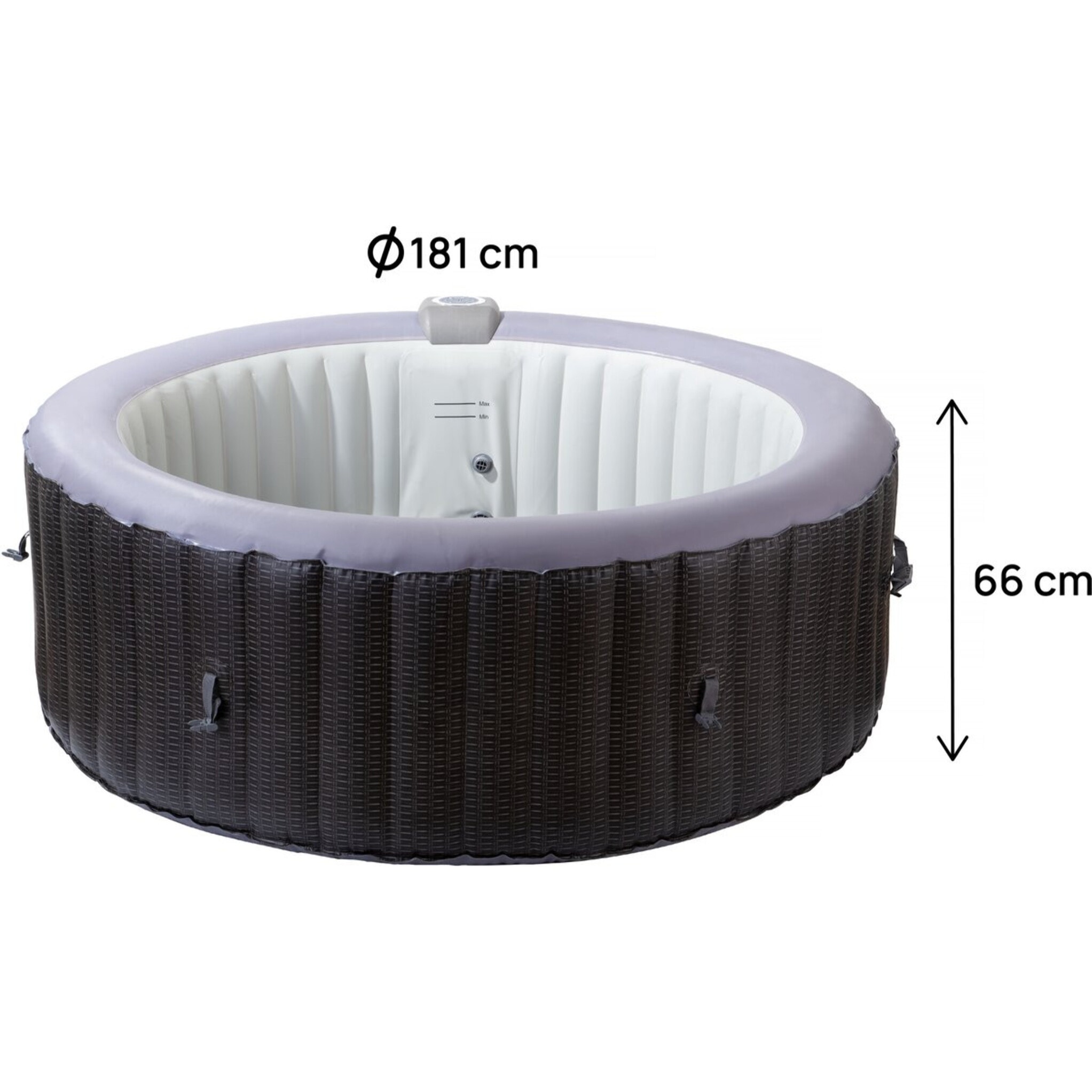 Spa gonflable en PVC  "Malaga" - 4 places - Gris