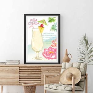 Affiche Pina colada en aquarelle Affiche seule