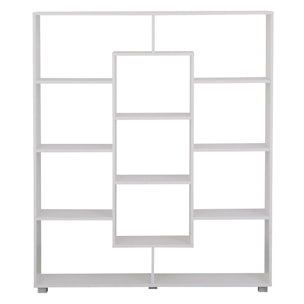 Bibliothèque 11 étagères multiformes blanche EMILY