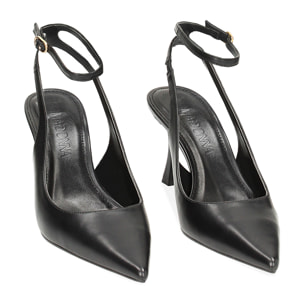 Zapatos de tacón descubierto negros