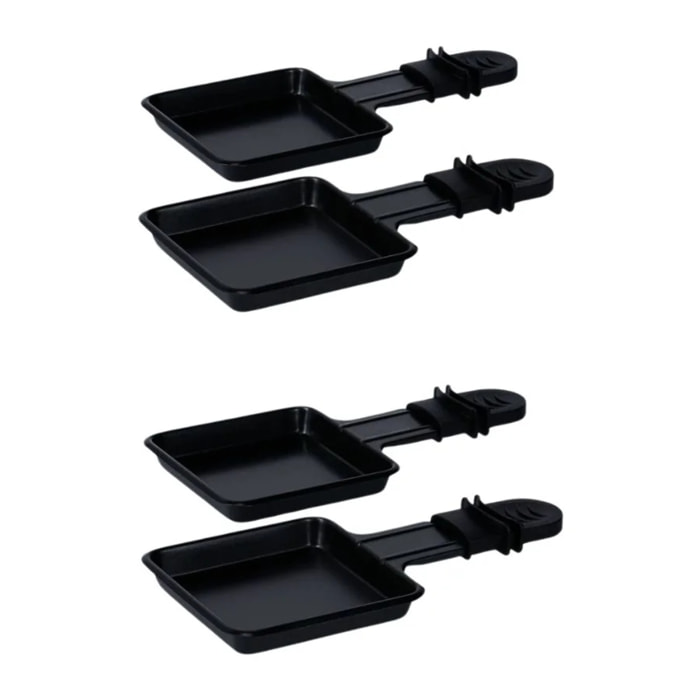 Set de 2 poêlons à raclette 18,5/18,5 cm en PTFE avec 2 ustensiles Rotel Swiss Tradition