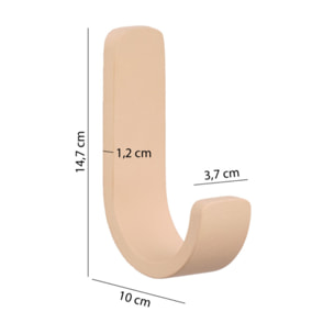 Patère Murale en Bois H. 15 - Sable Rose 982