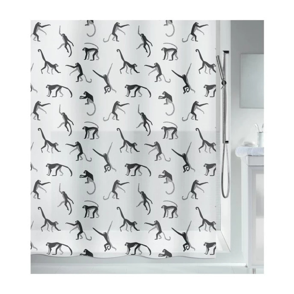 Rideau de douche PEVA MONKEY 180x200cm Motif singes Spirella