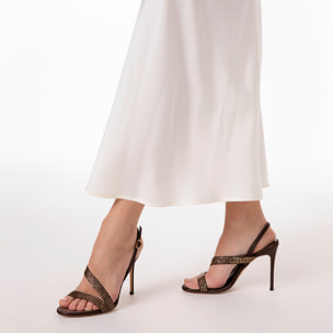 Sandalias marrón oscuro tacón 10 cm