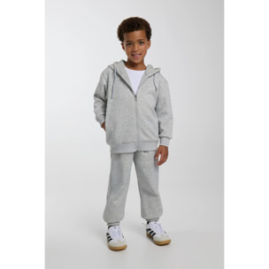 Chándal deportivo de niño afelpado chaqueta y jogger ancho gris