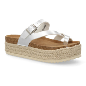 Sandalia plataforma cómoda mujer cierre hebilla