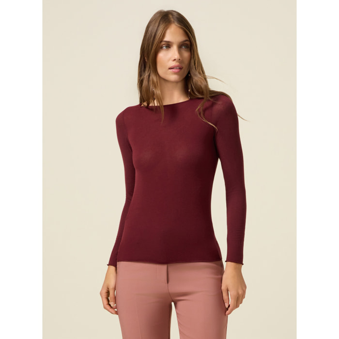 Oltre - Camiseta mezcla de cachemir - Burgundy