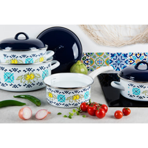 Batterie 7 pièces Excelsa – Amalfi, Acier émaillé Multicolore