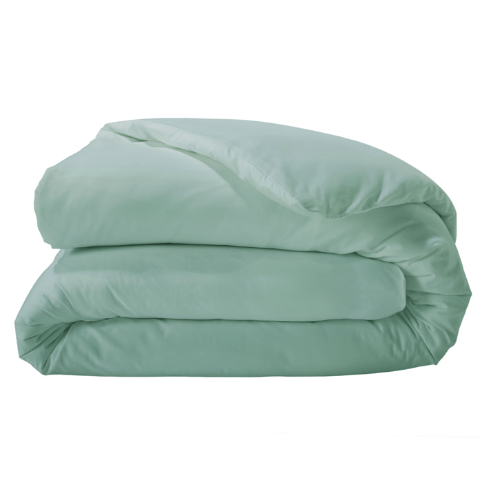 Housse de couette unie en percale de coton - Turquoise