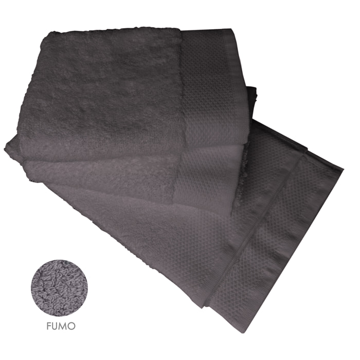 Set asciugamano ospite 3 pezzi fumo
