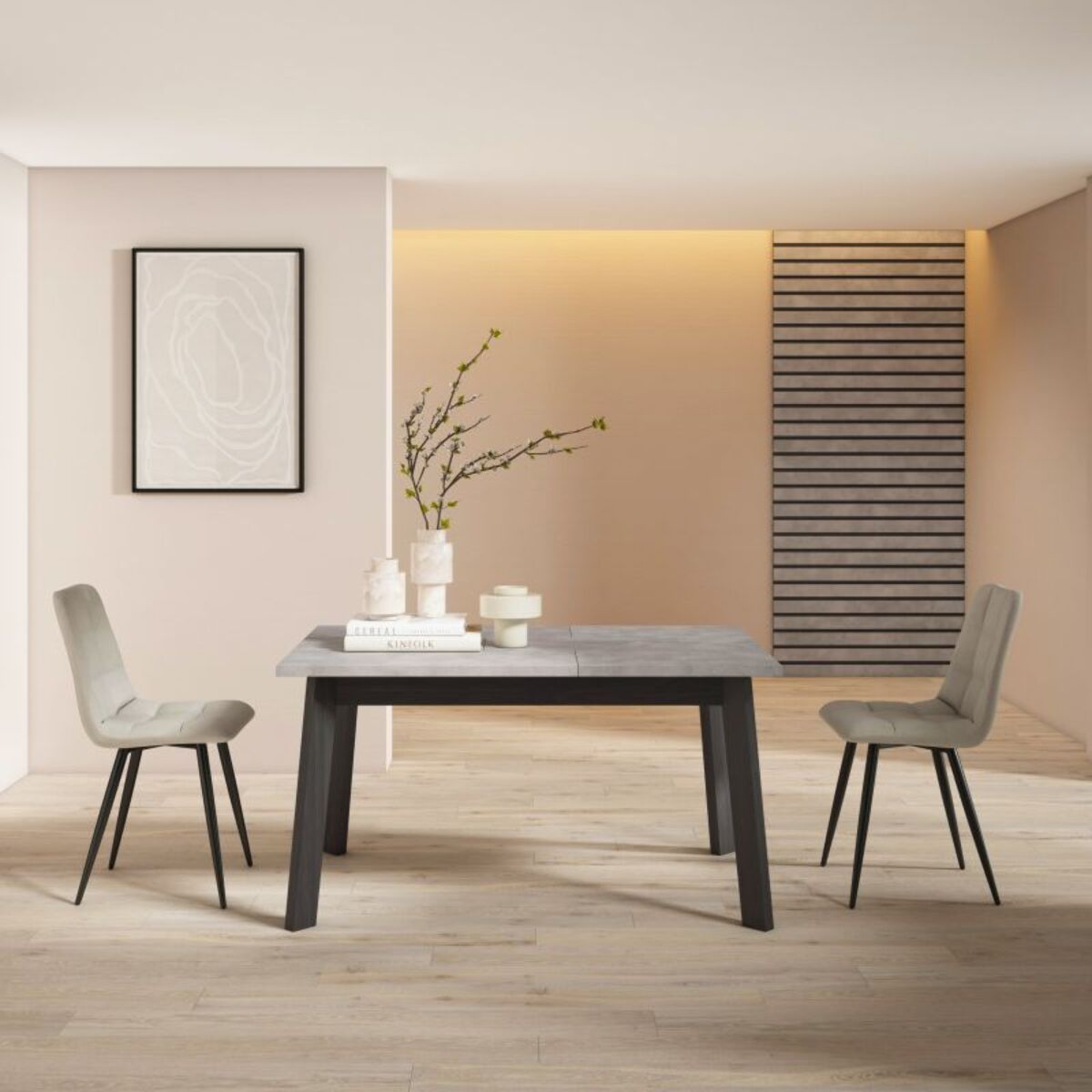 Mesa de comedor Naira 140 Cemento Negro